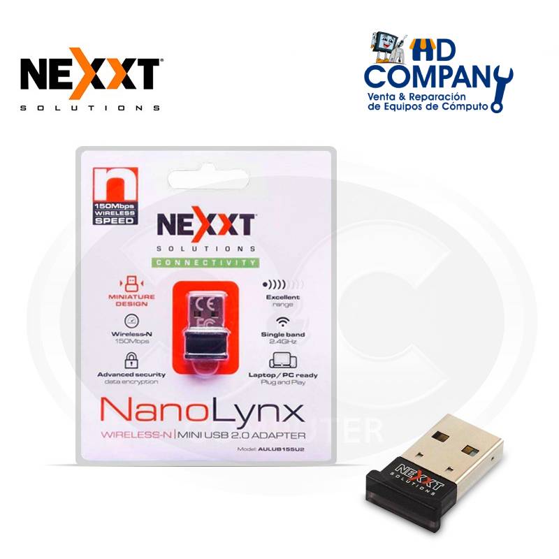 Adaptador de red NEXXT nano lynx wireless N Usb 2.0 (AULUB155U2)
