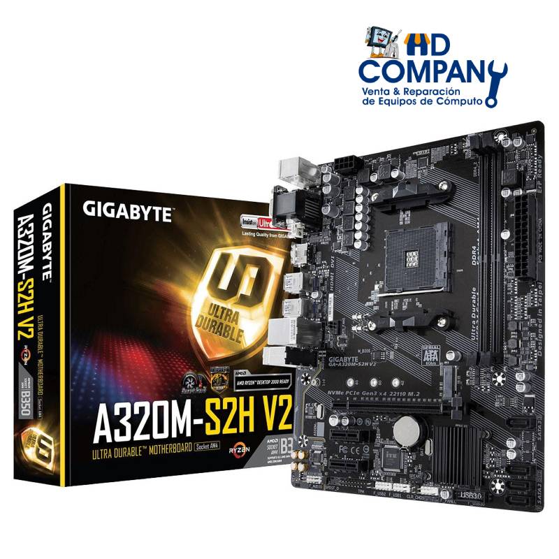 Mainboard GIGABYTE A320M-S2H, AM4 AMD A320, DDR4 SATA 6.0 USB 3.1