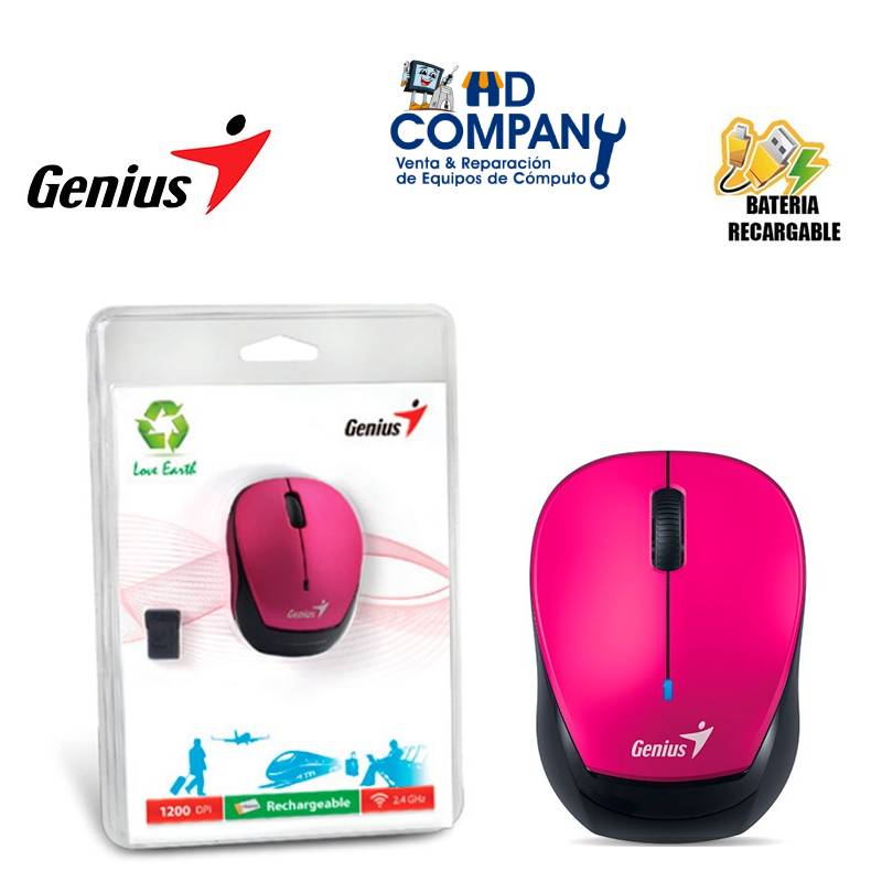 Mouse GENIUS micro traveler 9000R inalambrico rosado (bateria recargable)