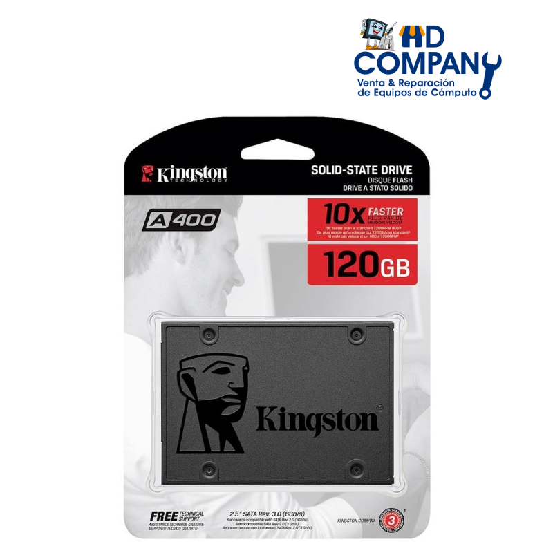 SSD solido KINGSTON A400 120GB SATA 6GB/S, 2.5", 7MM | SA400S37/120G