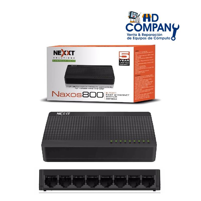 Switch NEXXT Naxos 8 puertos 10/100Mbps (ASIDT084U3)