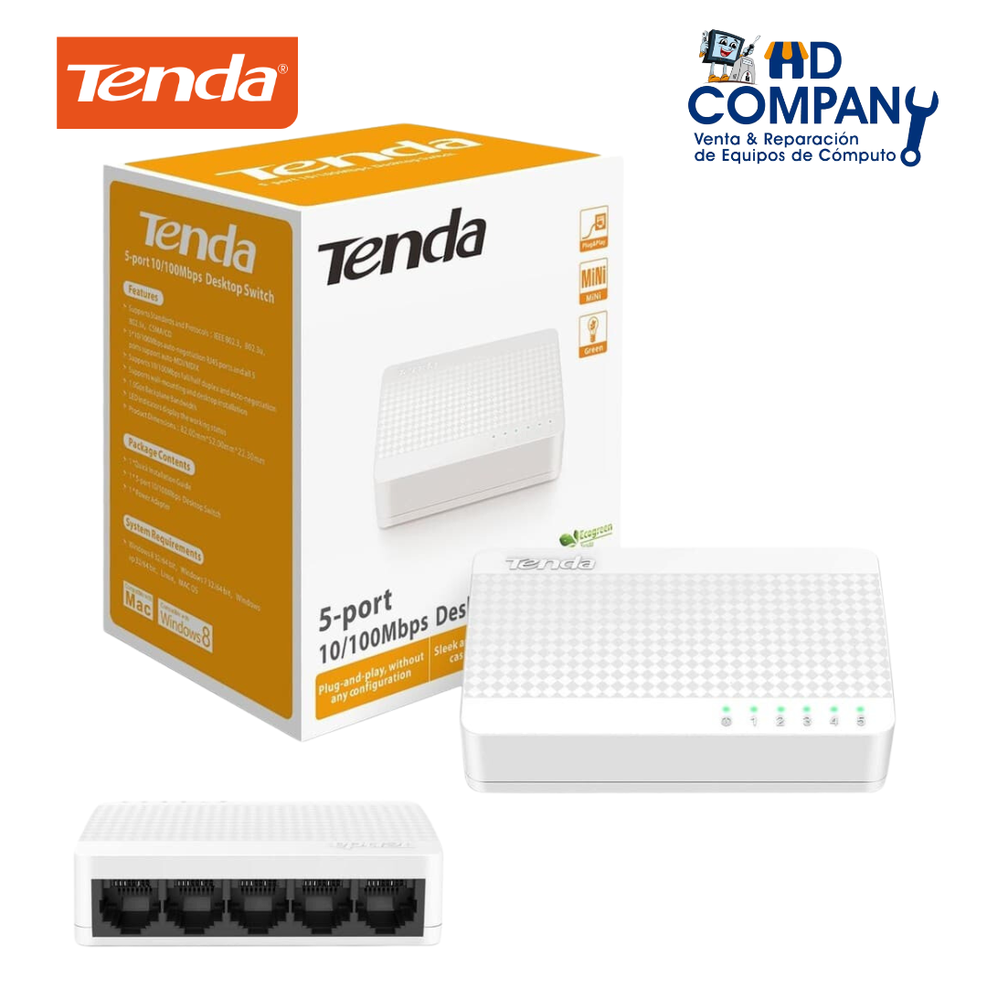 Switch TENDA 5 puertos 10/100Mbps