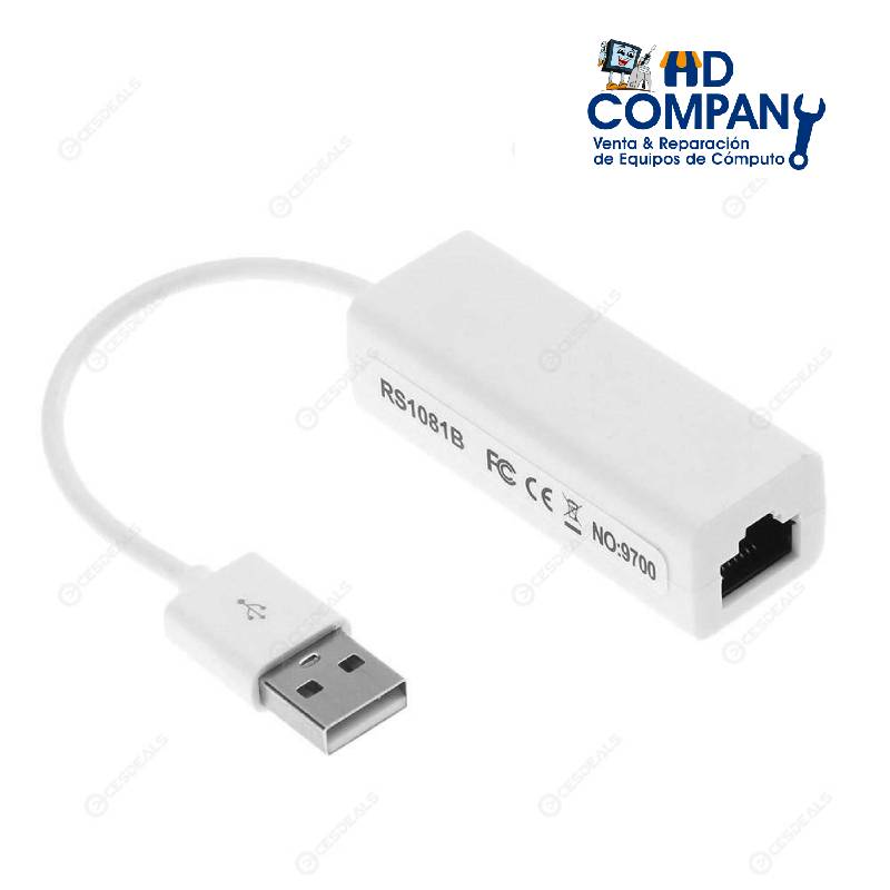 Adaptador de red ethernet RJ45 a USB 2.0 9700 WIN 7 | USB-L45