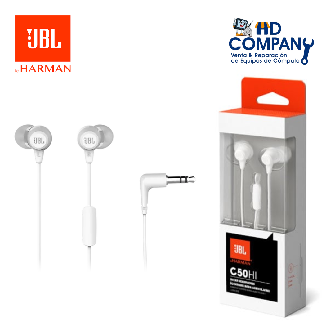 AUDIFONOS JBL C50HI IN-EAR WIRED WHITE S.AME
