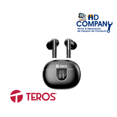 AudIfonos TEROS, TE-8075N, bluetooth, TWS, NEGRO