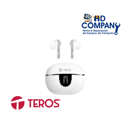 AudIfonos TEROS, TE-8075W, bluetooth, TWS, blanco