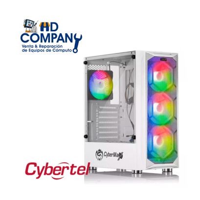 CASE GAMER CYBERTEL KILLER BLANCO CBX5016W SIN FUENTE, PANEL VIDRIO TEMPLADO LED-RGB