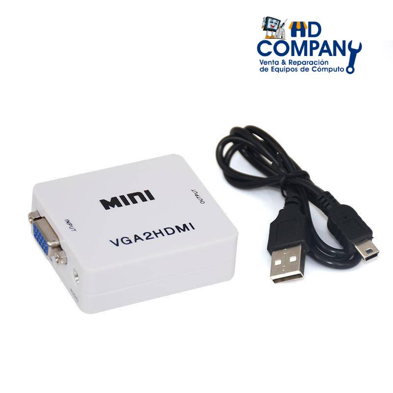 Conversor VGA a HDMI blanco MINI | CAJA CELESTE (VGA2HDMI)