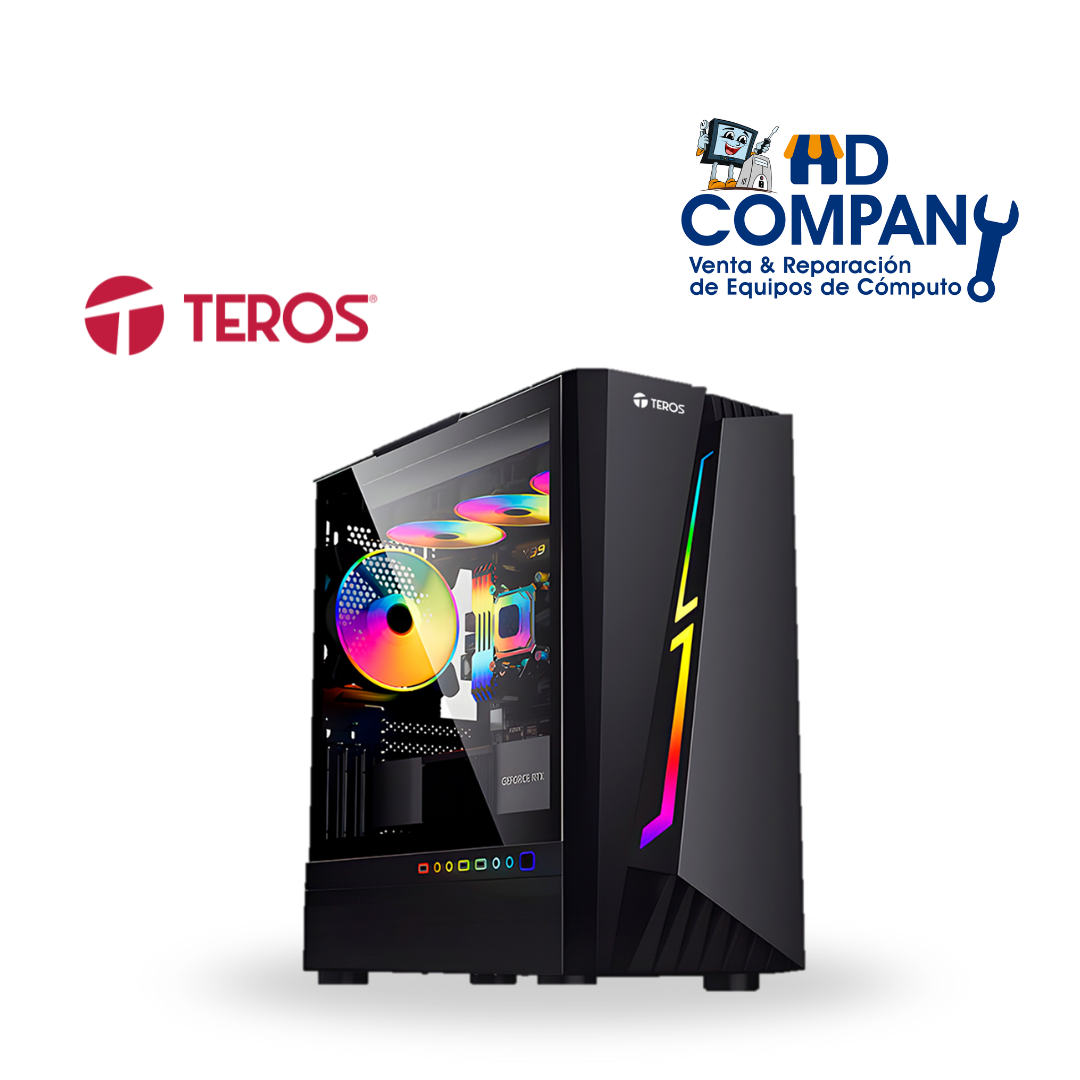 Case Teros Gamer TE1172N, Mid Tower, Negro, USB 3.0, USB 2.0, Audio.