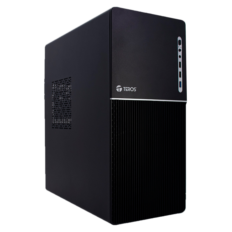Case Teros TE-1037S, Factor de forma ATX, 250 W, USB 3.0 / 2.0, Audio, Negro.