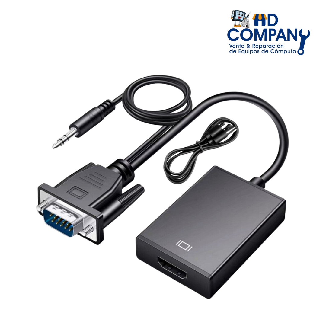 Conversor VGA a HDMI 1080 | caja VERDE /NEGRO