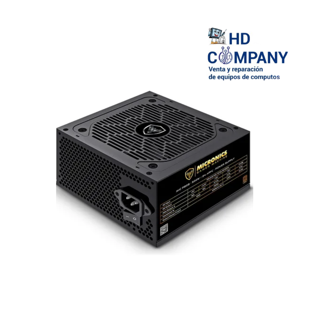FUENTE PODER MICRONICS 80 PLUS BRONZE GAMER MACHINE P80B-500W