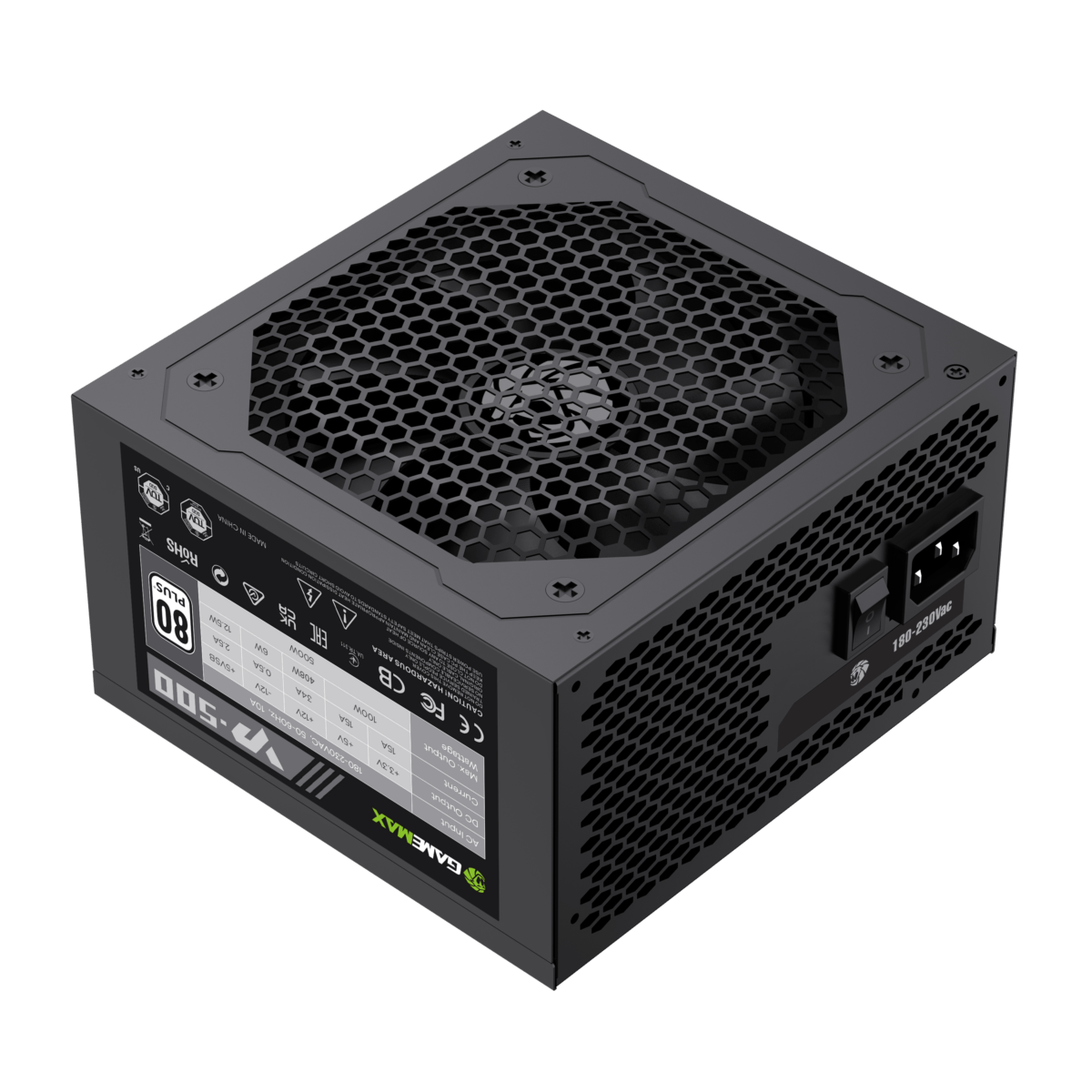 Fuente poder HALION VP-500W 80+ WHITE GAMEMAX