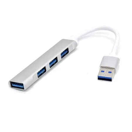 HUB USB 3.0 Metálico 4 puertos caja blanca
