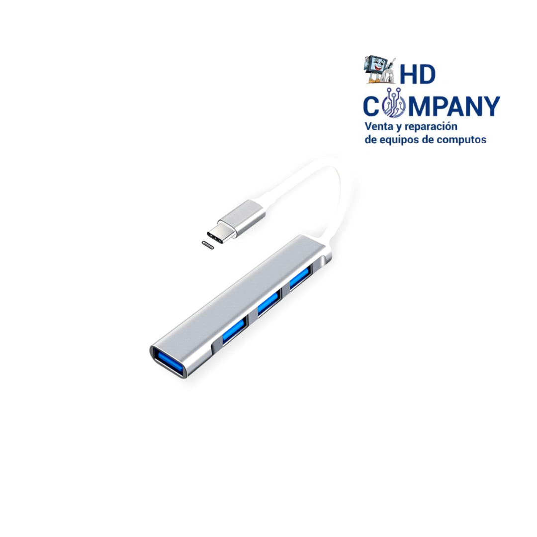 Hub Adaptador Tipo C a 4 Puertos Usb 3.0
