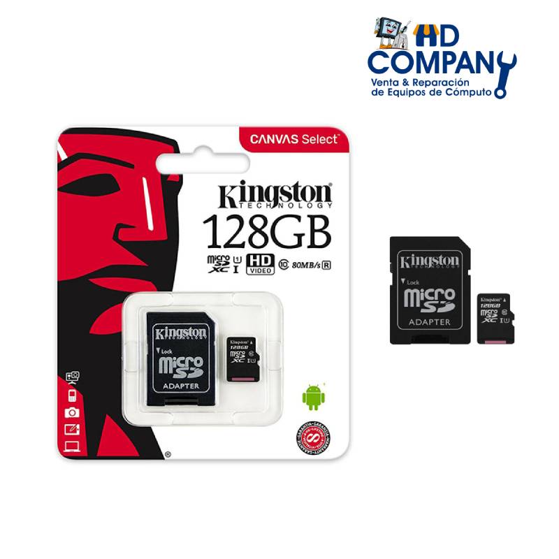 Memoria KINGSTON micro sd CANVAS 128GB clase 10