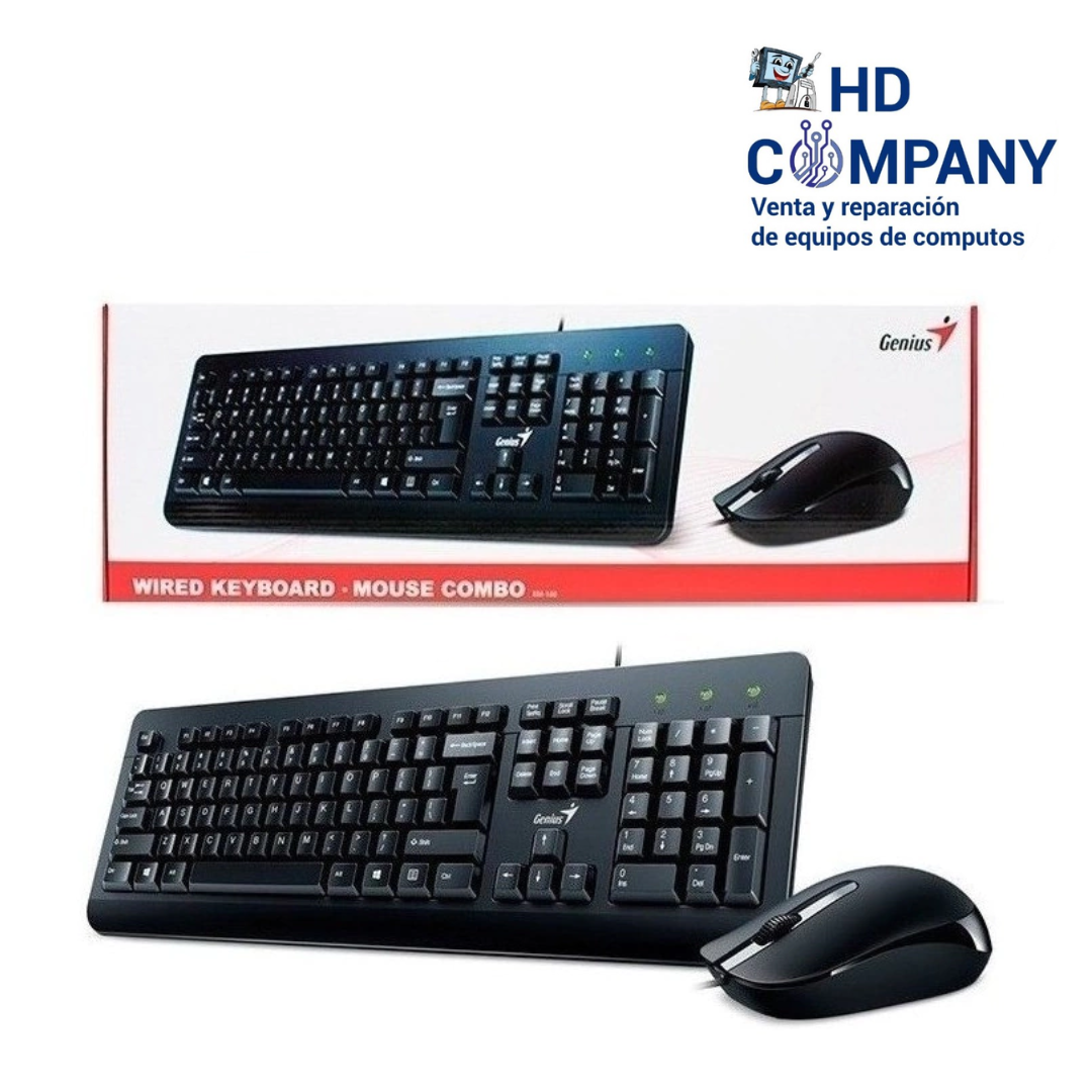 KIT ALAMBRICO TECLADO Y MOUSE GENIUS KM-160 BLACK