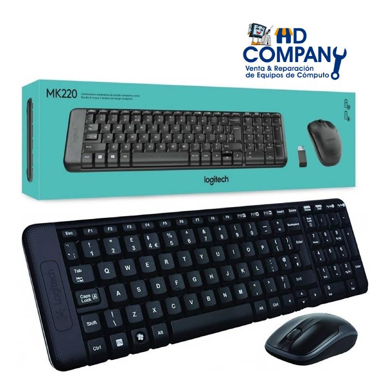 Kit teclado y mouse LOGITECH MK220 inalambrico