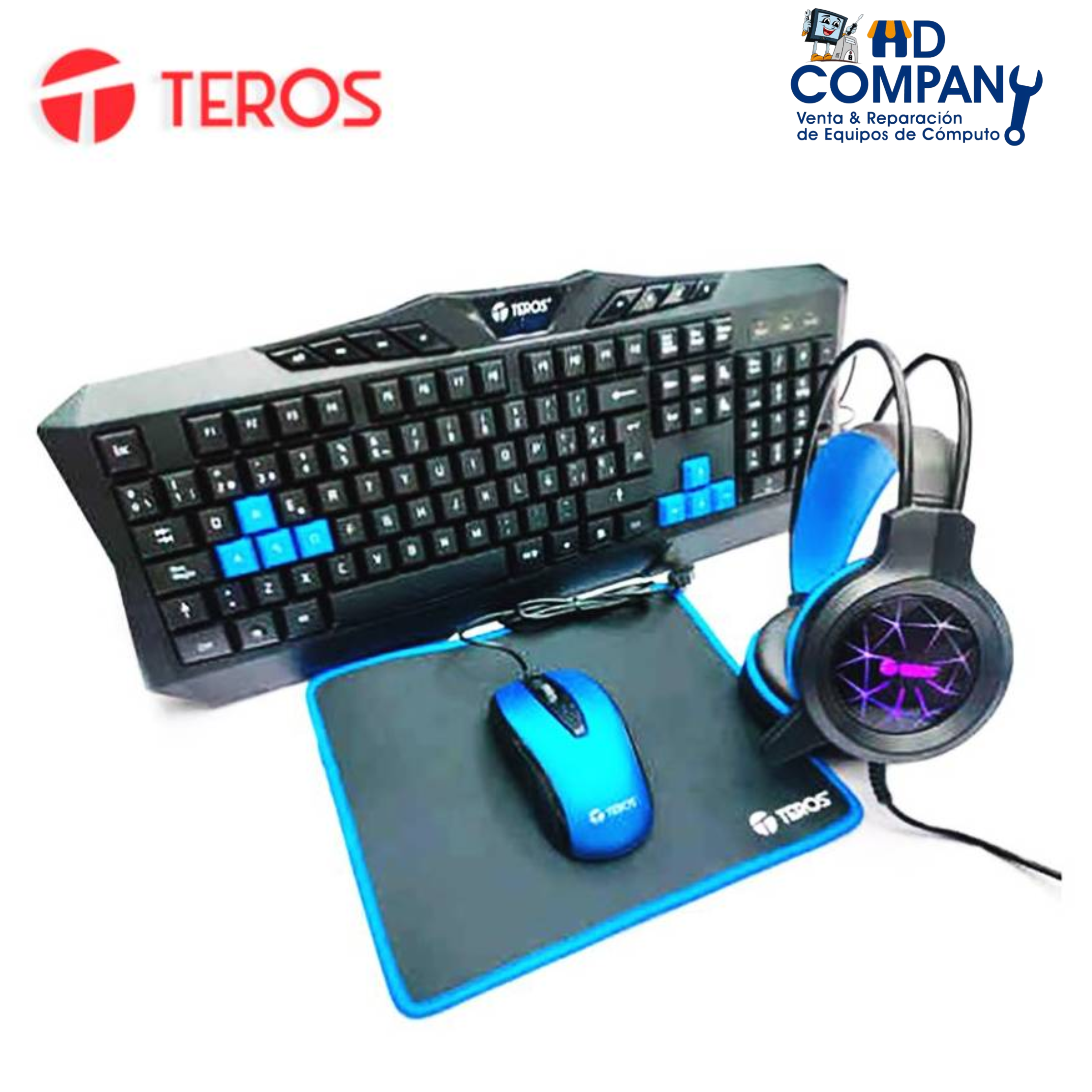 Kit teclado mouse auricular pad TEROS TE-4050B