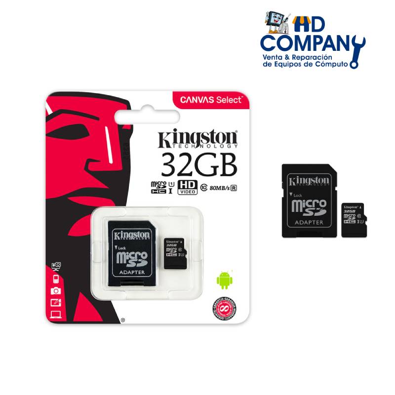 Memoria KINGSTON micro sd CANVAS 32GB clase 10