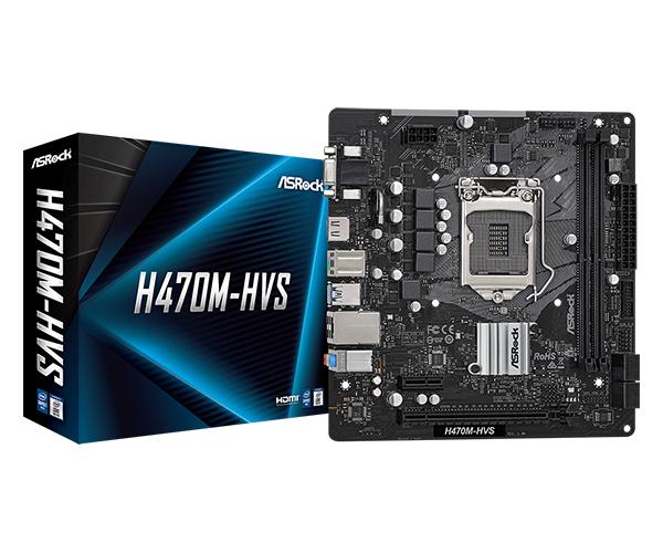 Mainboard ASROCK H470M HVS LGA1200, DDR4, SATA 6.0GB/S, USB 3.2