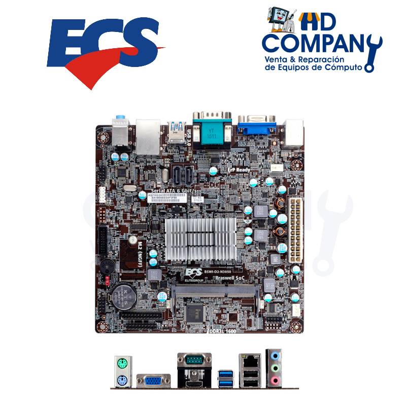 Mainboard ECS BSWI-D2-N3050 Intel Celeron DC N3050 1.60GHz, DDR3L, SATA 6Gb/s, VD/SN/NW