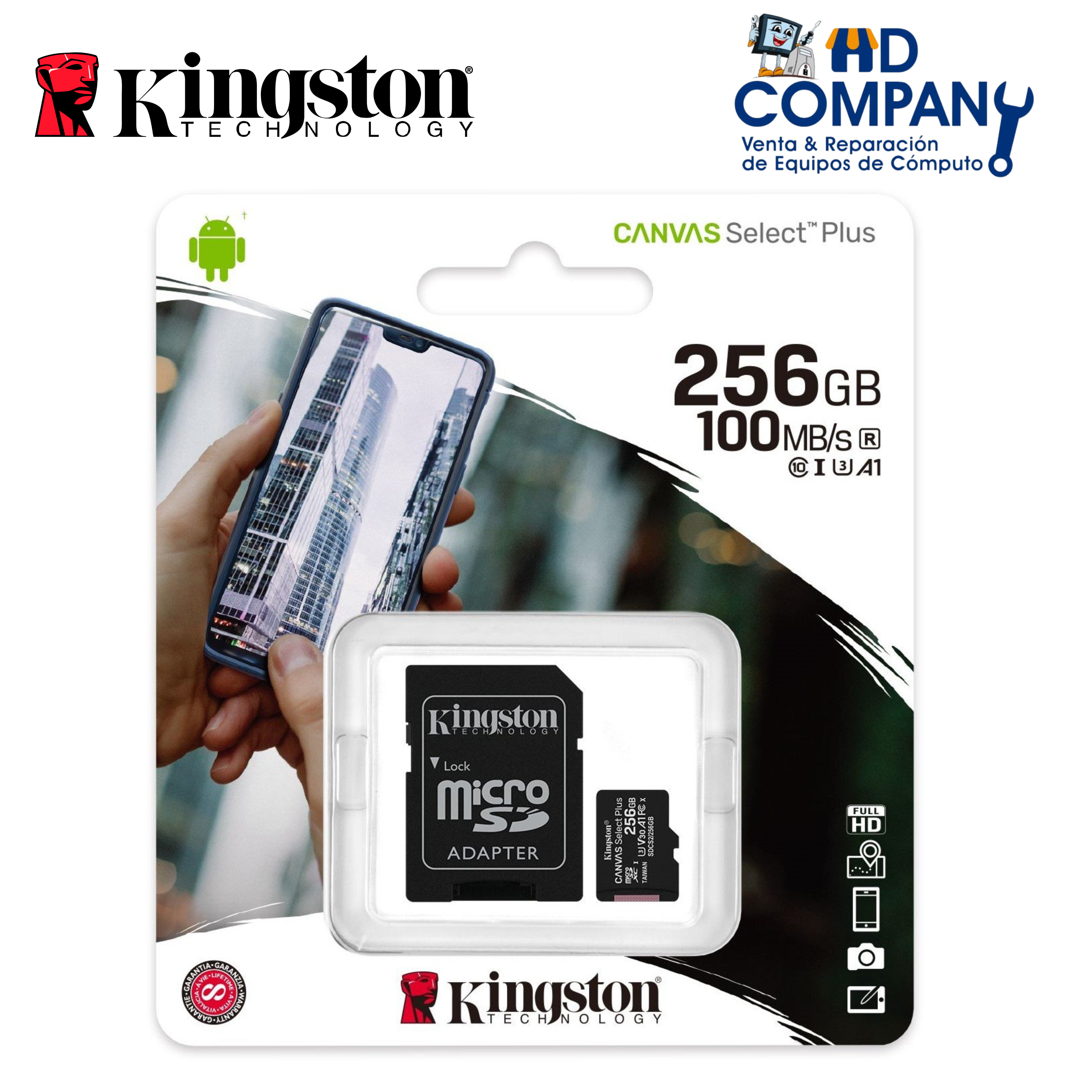 Memoria KINGSTON micro sd CANVAS PLUS 256GB clase 10