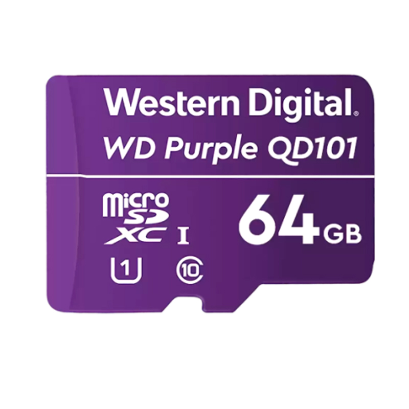 Memoria WESTERN DIGITAL micro sd 64GB PURPLE VIDEO VIGILANCIA