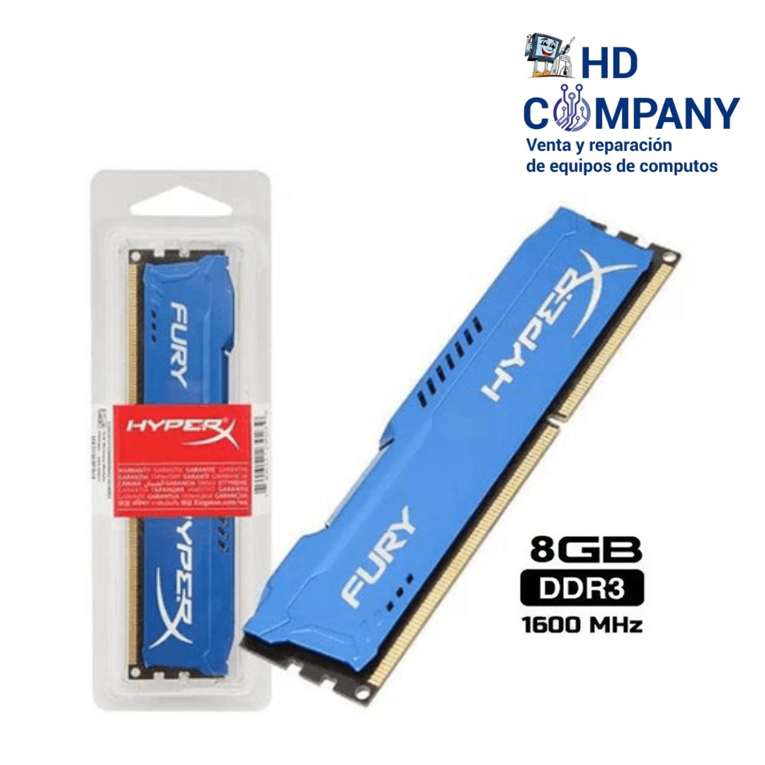 Memoria ram DDR3 KINGSTON 8GB HYPERX FURY, 1600 MHz