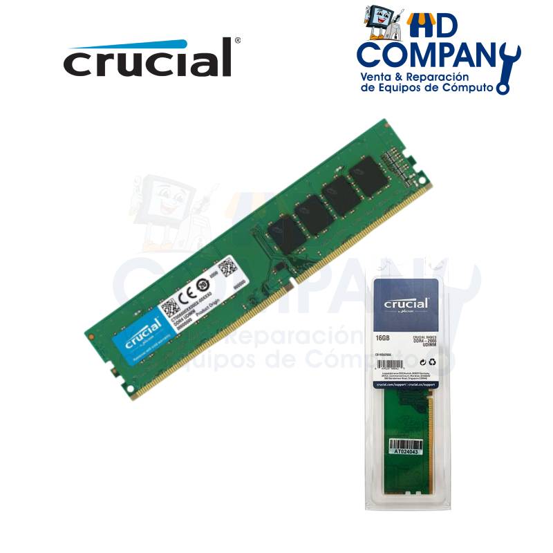 Memoria ram DDR4 CRUCIAL 16gb 2666 MHZ (CB16GU2666)