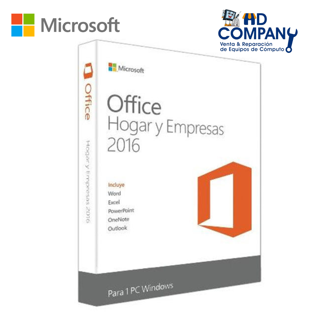Microsoft Office 2016 Hogar y Empresas 1PC