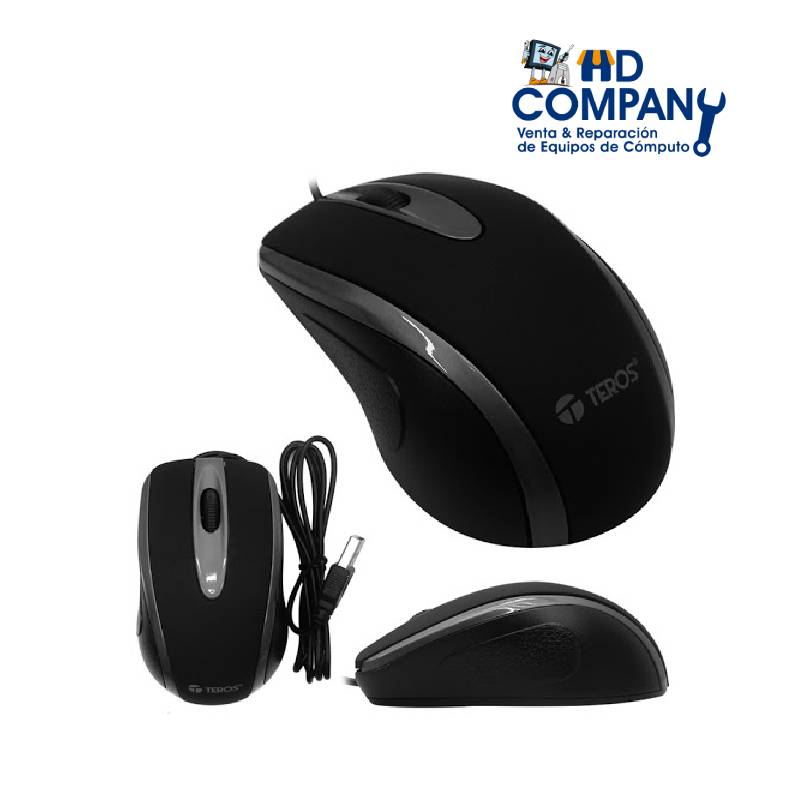 Mouse TEROS TE-5042S, 1000 DPI, USB, NEGRO / SILVER.