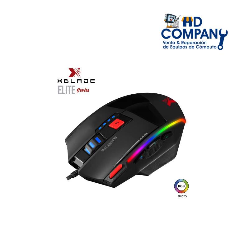 Mouse XBLADE ELITE BLAZEFIRE gamer  6400 DPI RGB BLACK 8 BOTONES GXB-MG690