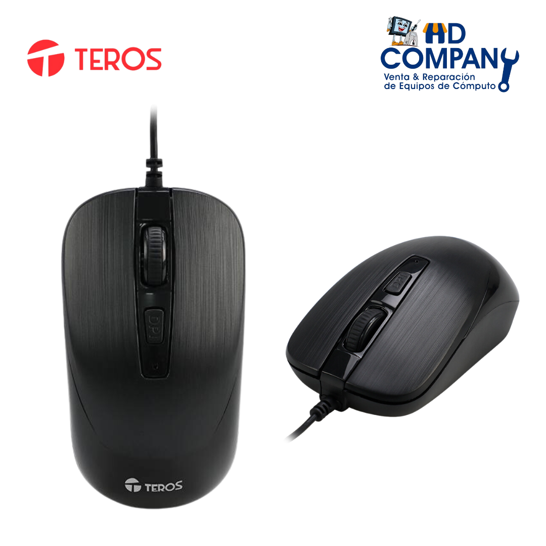 Mouse óptico Teros TE-5076N, 1600dpi, , USB, 4 botones