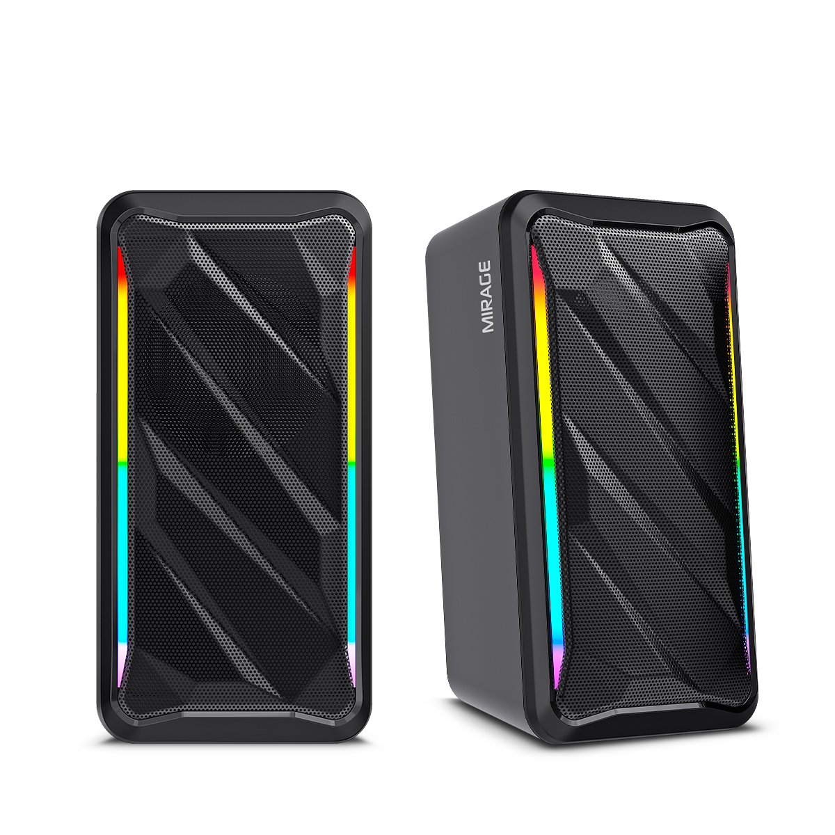 PARLANTE MICRONICS MIRAGE MIC S311 RGB BLACK GAMER SOUND 2.0 CONEXIÓN JACK 3.5MM