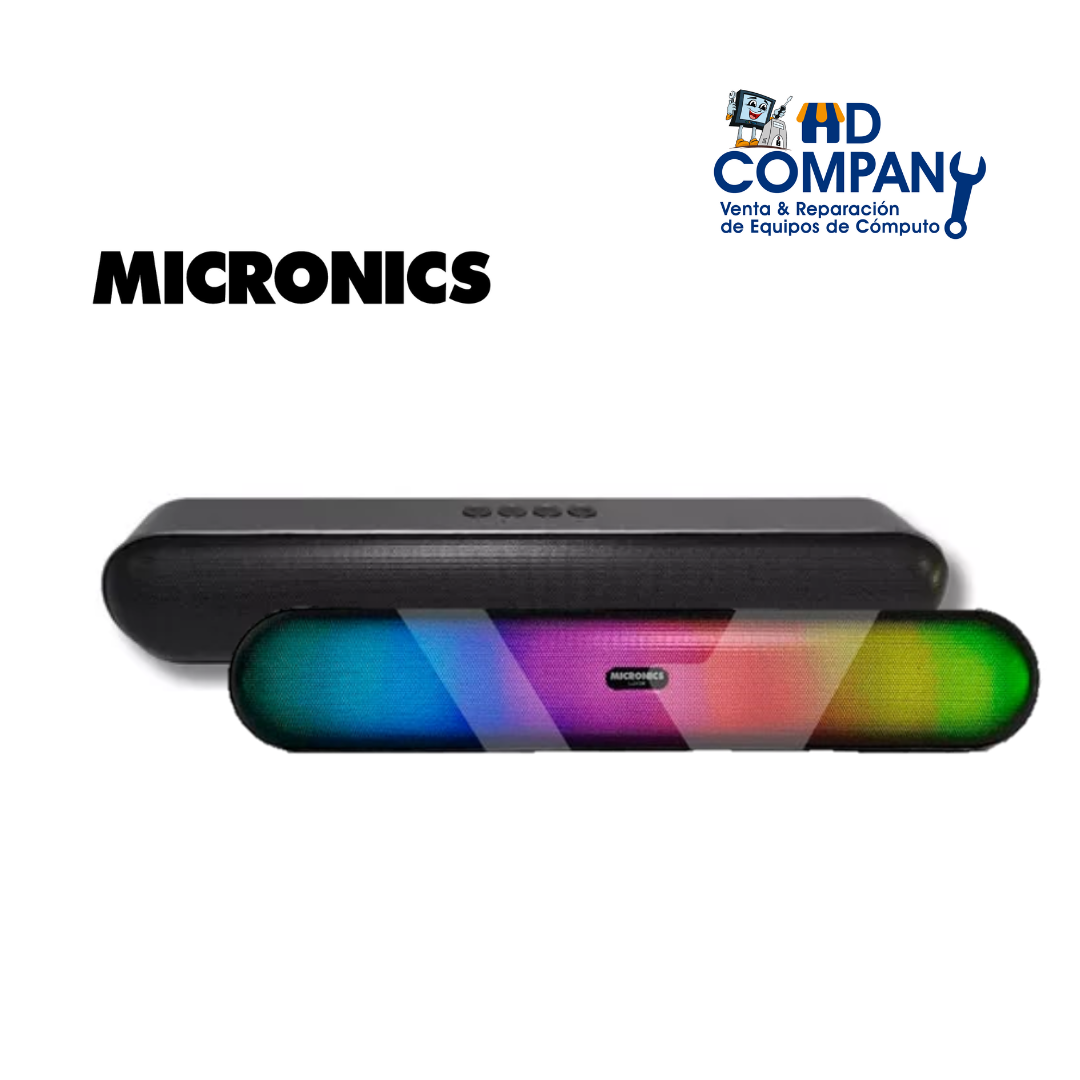 Parlante portátil Micronics LUXOR MIC S200 iluminación ritmic BT USB