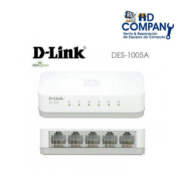 Switch D-Link DES-1005A, 5 puertos 10/100 MBPS