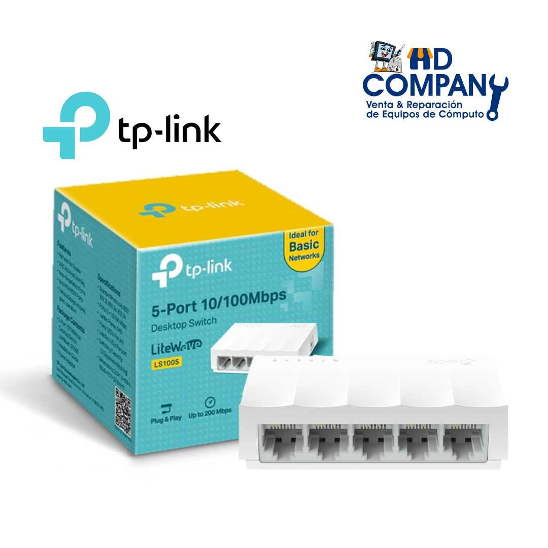 Switch TP-Link 5 Puertos LS1005 10/100 Mbps. Litewave