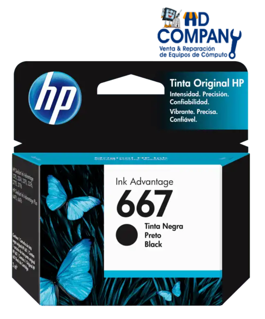 TINTA HP 667 negra Original
