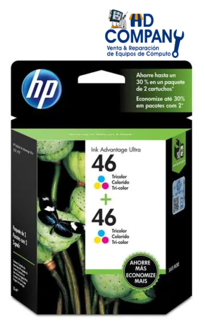 Tinta HP 46 Pack 2 Tricolor